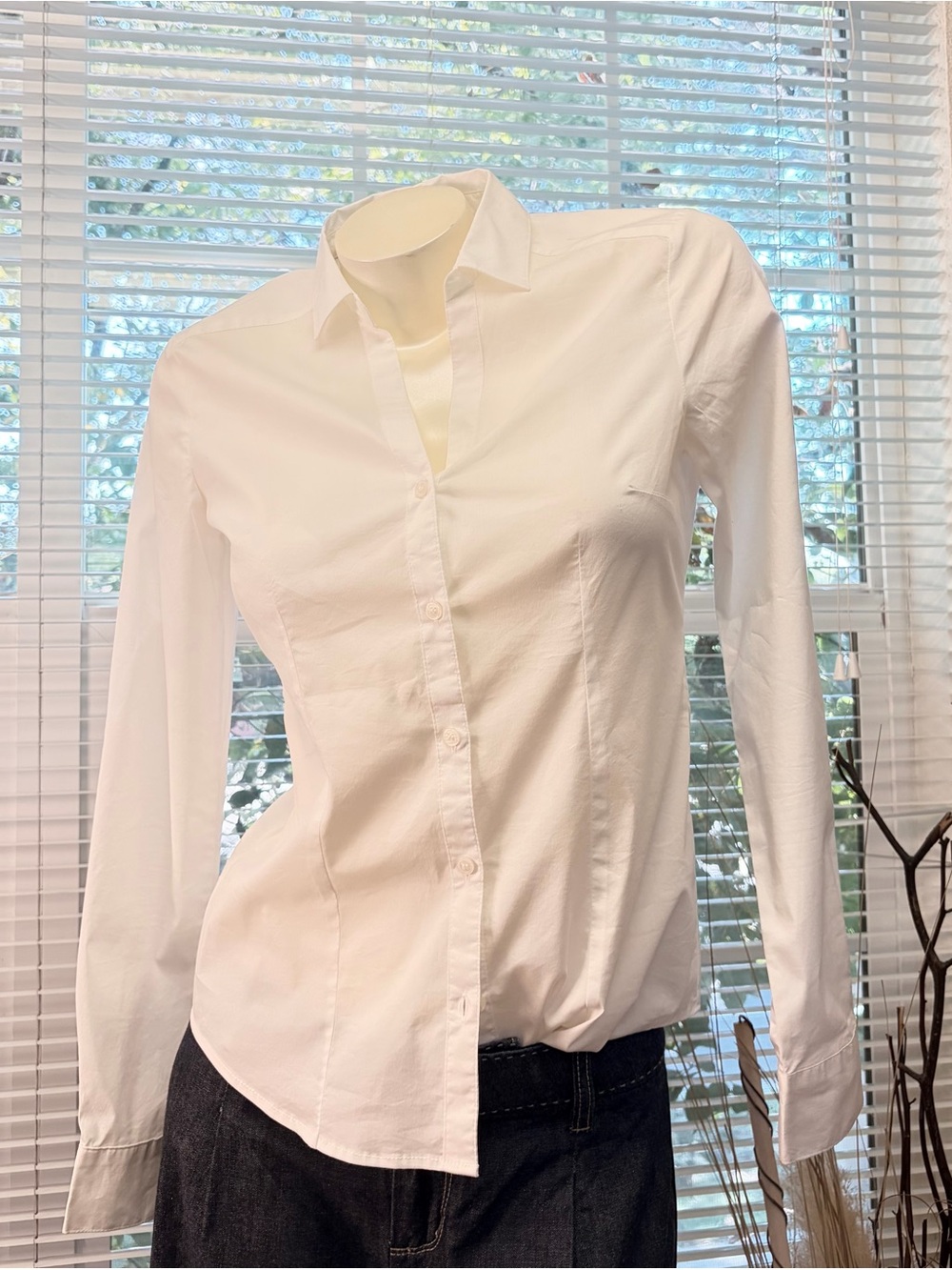 Classic White Women's Button-Up Shirt